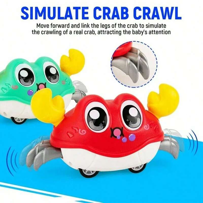 1pcs Crawling Crab Tummy Time Baby Sensory Toy Baby Learning To Crawl Toddler Development Baby Interactive Walking Birthday Gift
