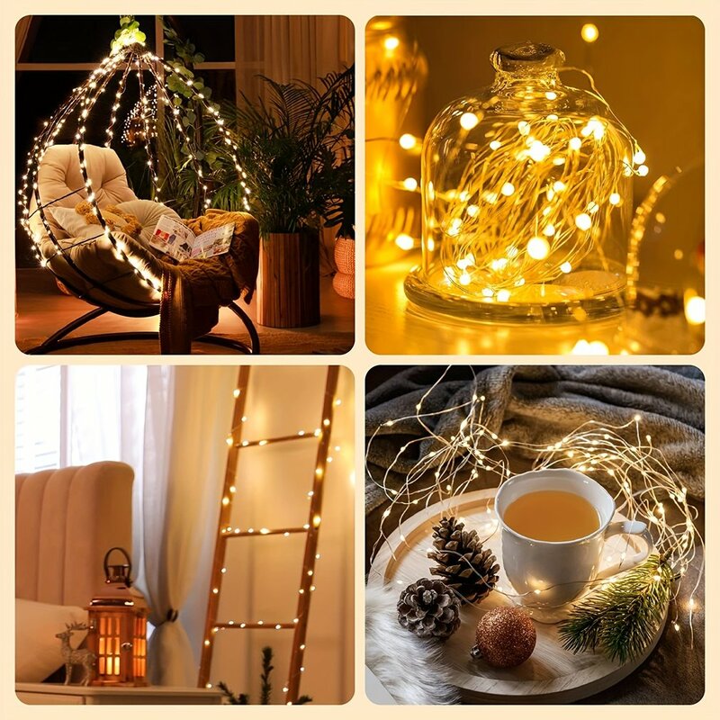سلسلة أضواء LED لعيد الميلاد الجنية ، داخلية وخارجية ، إكليل الزفاف ، ديكور الحفلات ، ضوء مقاوم للماء ، 5 أمتار
