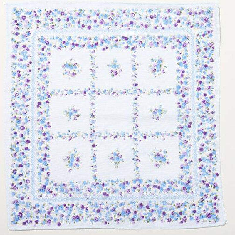 Pañuelo cuadrado de algodón con estampado de flores para mujer, toalla pañuelo para fiesta de boda, regalo de Navidad, 3 piezas