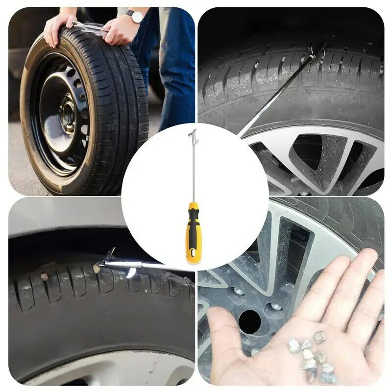 Car Tire Cleaning Hook Wheel Groove Broken Remover Durable Stone Hook Cleaning Tire Pick Stones Tool Auto Tyre Protector