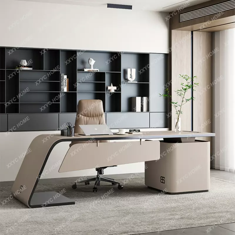 ボス加工の豪華なオフィスデスク、イタリアのデザインの組み合わせ、モダンなエグゼクティブコンピュータ家具、qf50od