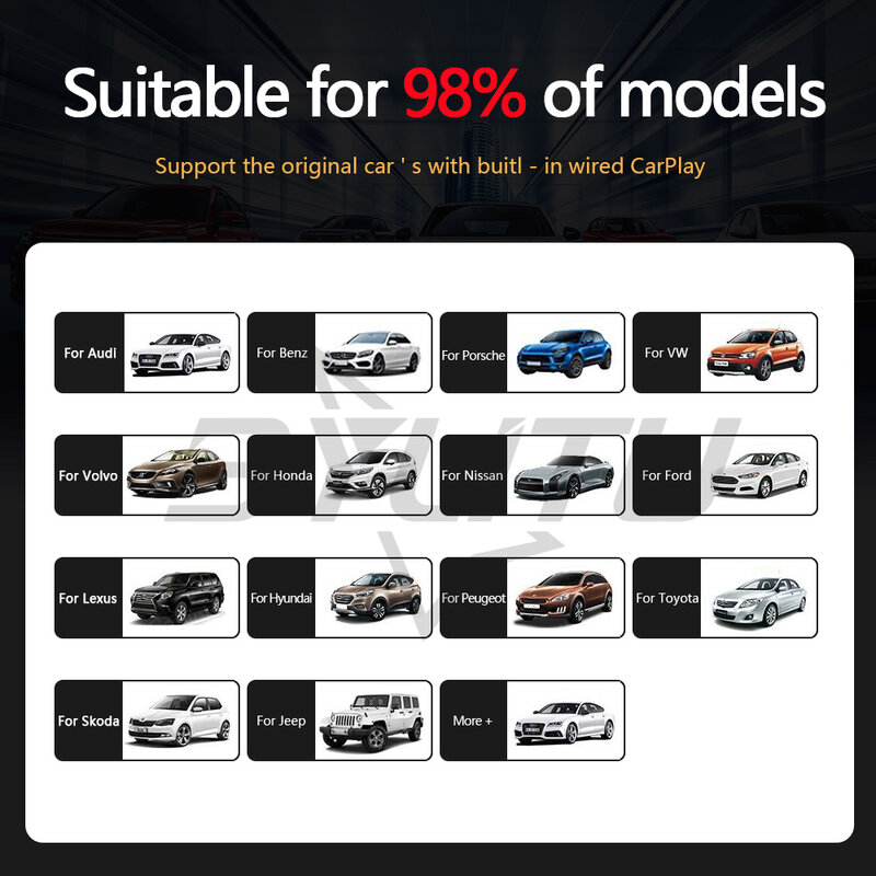 Беспроводной автомобильный адаптер carplayMINI, приставка с поддержкой Bluetooth и Wi-Fi для Toyota, Volvo, Volkswagen, Skoda, Benz