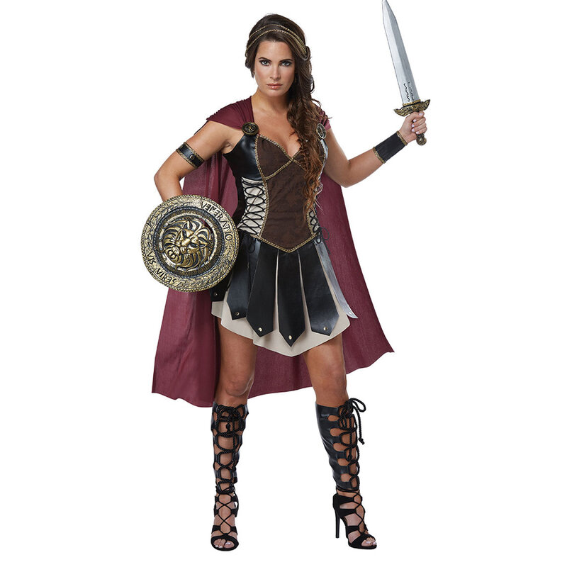 زي تنكري محارب إسبرطي روماني قديم للنساء والرجال زي تنكري لحفلات الهالوين