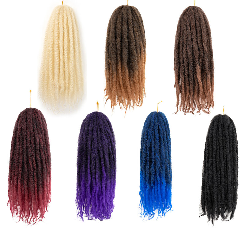 Marley Twist włosy plecione 18 Cal Marley Hair szydełkowe warkocze długie Afro perwersyjne Premium z włókien syntetycznych doczepiane włosy Marley
