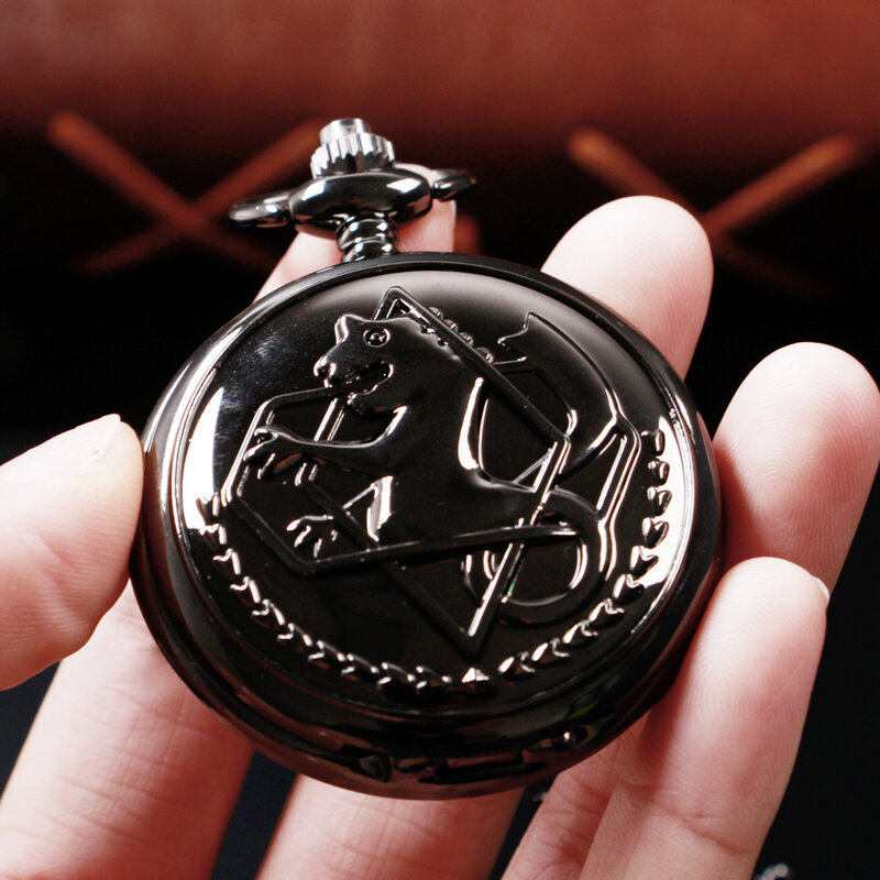 Reloj de bolsillo Alchemist de Metal completo para hombres y mujeres, relojes de cuarzo, collar de Anime, regalos de lujo para niños, alta calidad