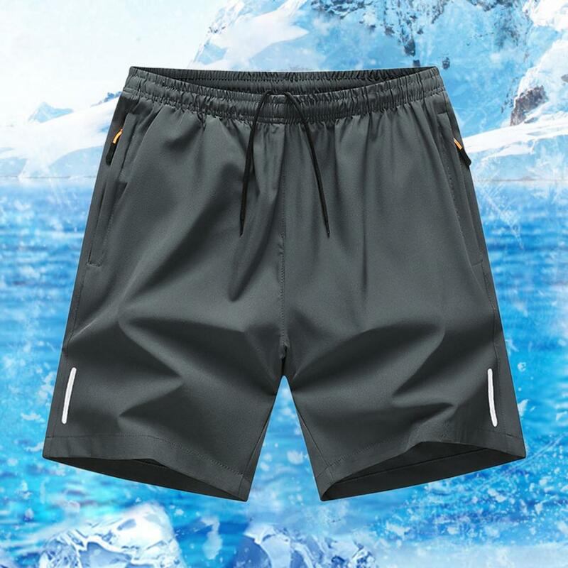 Pantalones cortos de secado rápido para hombre, Shorts transpirables de secado rápido con bolsillos de cintura elástica para trotar, gimnasio, Color sólido, sueltos