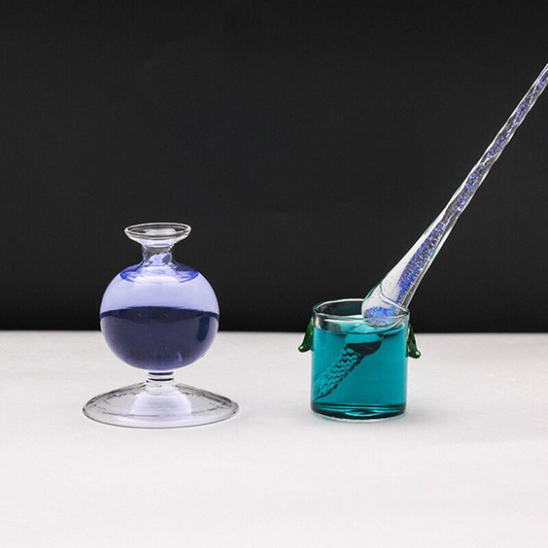 1Pc Handicraft Alle-Heldere Glazen Inktpot Dip Pen Houder Meubels Decoratie