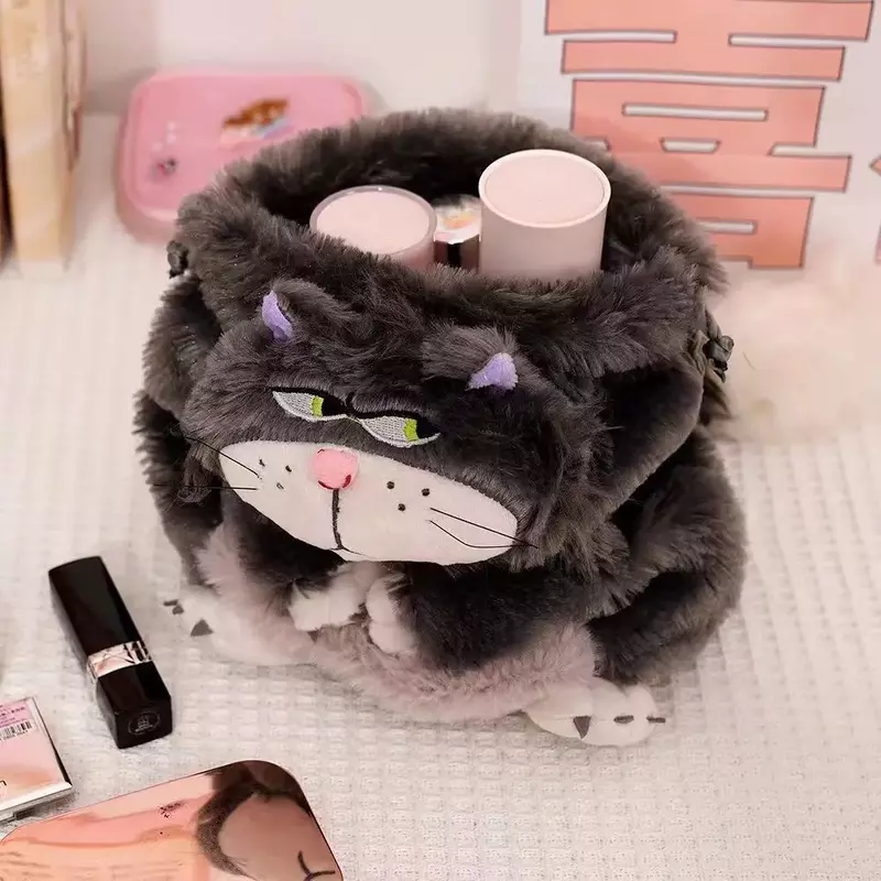 Disney Lucifer Cat Portable coulisse Pocket peluche bambola Tokyo Disney Cartoon Anime cenerentola Cosmetic Storage Bags