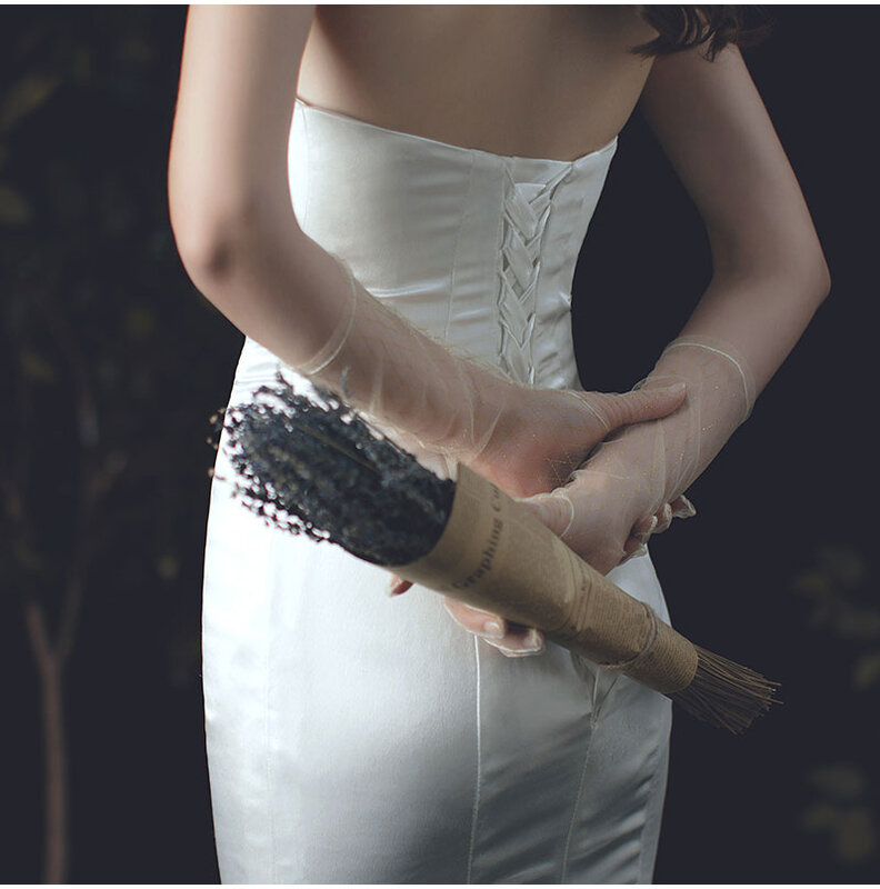 Женские свадебные сетчатые тюлевые перчатки для Хэллоуина женские перчатки для подружки невесты полупрозрачные перчатки длинные свадебные аксессуары