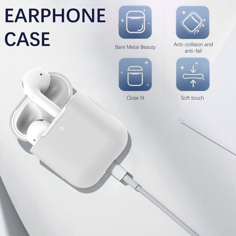Casing Earphone untuk Airpods1/2, Sarung silikon lembut tahan guncangan, penutup pelindung nirkabel, aksesori casing Headphone pengiriman cepat