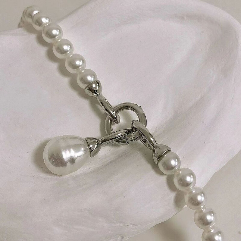 Moda osobowość perły długi łańcuszek dla kobiet dziewczynki wszechstronne łańcuszki plecak Crossbody biżuteria akcesoria do garnituru GiftsM