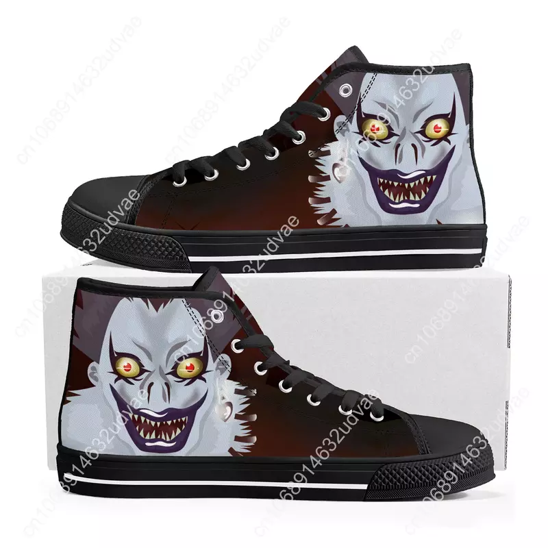 Demon Ryuk Horror Death Note High Top Sneakers Wysokiej jakości męskie damskie nastolatki Canvas Sneaker Casual Couple Shoes Custom Shoe