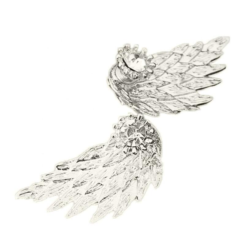 Pendientes de ala de pájaro Animal para mujer, aretes de broche con incrustaciones de diamantes de imitación de ala de Ángel, joyería de regalo, 2023
