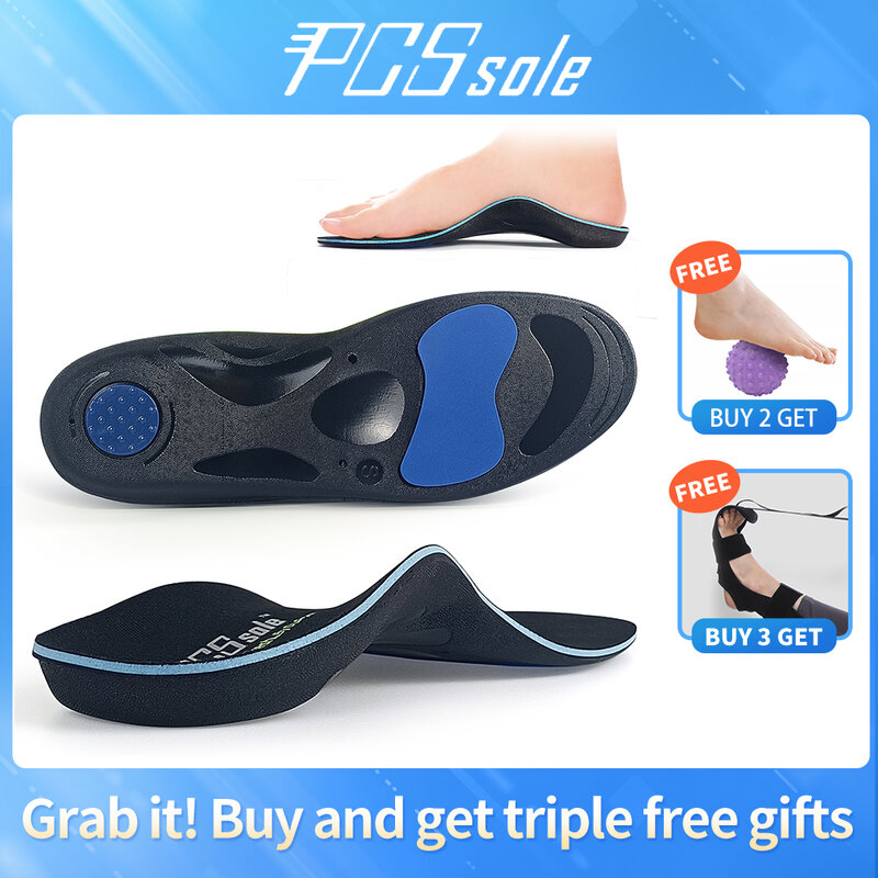 PCSsole Flat Foot Orthopedic Insoles for Feet Arch Support Plantar Fasciitis Medical Insoles for Men/Women Gel Insoles for Shoes