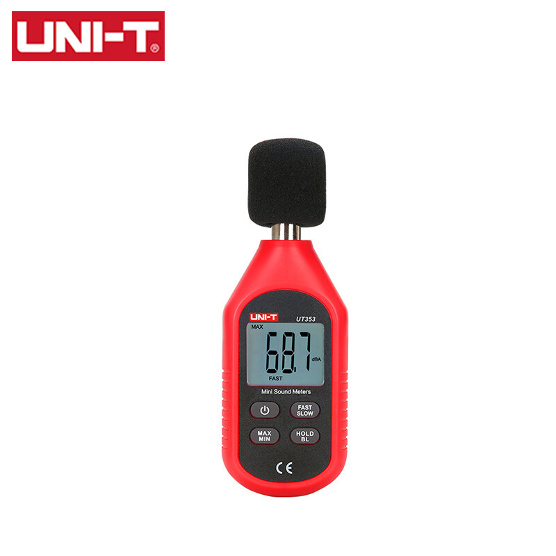 UNI-T UT353 جهاز اختبار مستوى الصوت, مقياس صغير لمراقبة الضوضاء 30-130 ديسيبل