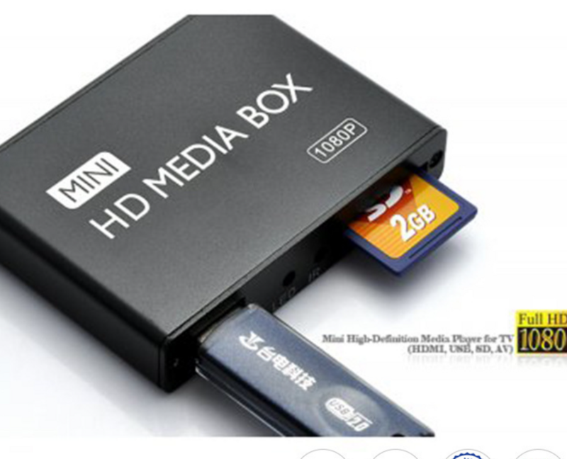ミニHDメディアボックス,1080p,F10,マルチメディアオーディオ,ビデオプレーヤー,屋内広告用コネクタ,赤外線リモコン