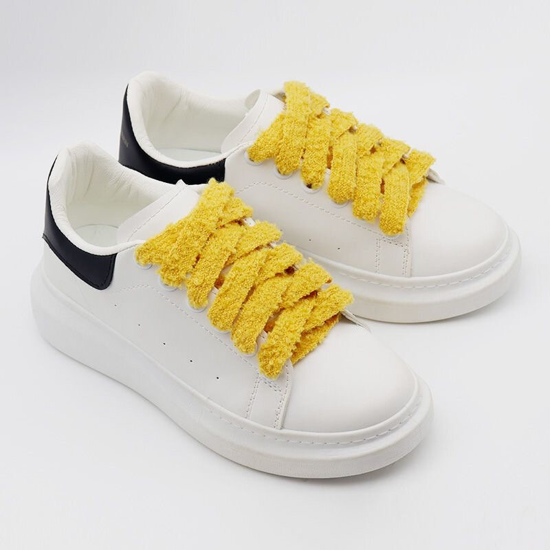 Cordones planos de felpa de 15mm de ancho para mujer y hombre, zapatillas de lona de alta calidad con patrón, accesorios de cordones para zapatos