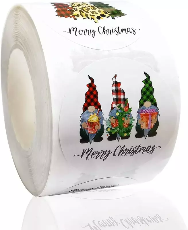 50-500Pcs choinka mikołaj wesołych naklejki świąteczne 2.5cm dziękuję naklejki na prezent uszczelnienie wakacje worek na cukierki Decor