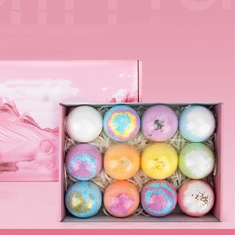 12pieces Spa Essentials Bath Bombs Set For Relaxing And Soothing Bath Nourishing Bath Bomb Gift