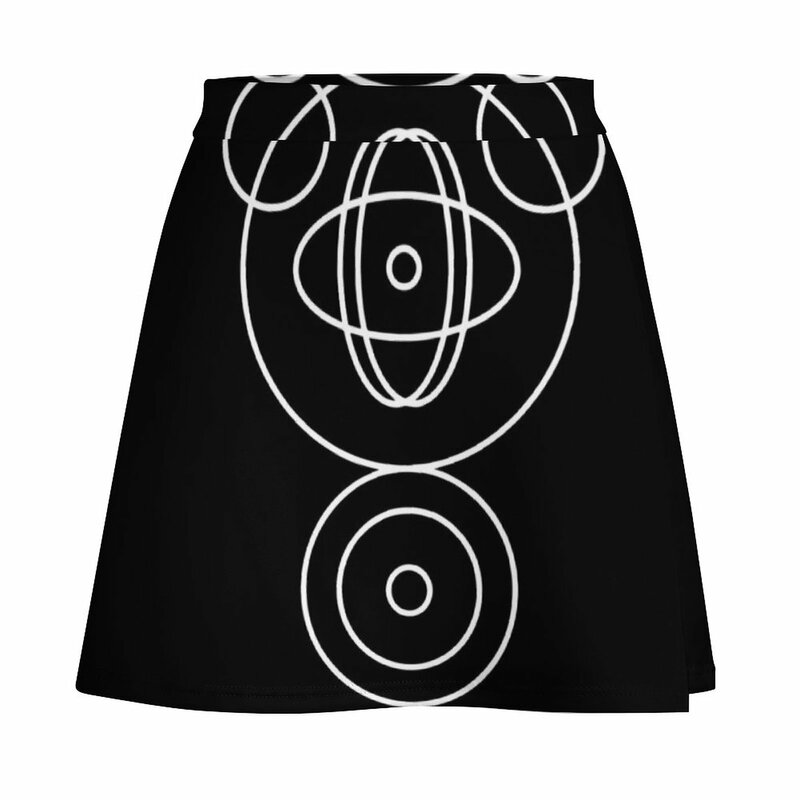Minifalda blanca con emblema de átomo para mujer, ropa femenina