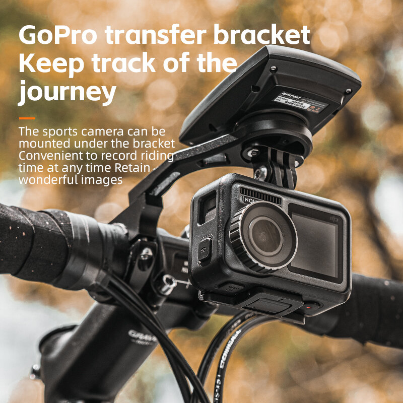 ROCKBROS-Support pour ordinateur de vélo GPS, pour Gopro, Garmin, lampe de poche, extension de compteur de vitesse, pour Bryton Wahoo