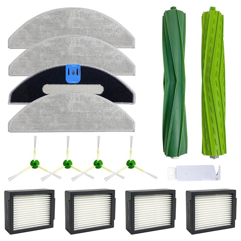 Replacement Kit As Shown Plastic For Irobot Roomba Combo I5, I5+, J5, J5+ Main Side Brush Hepa Filter Mop Cloth Spare Parts