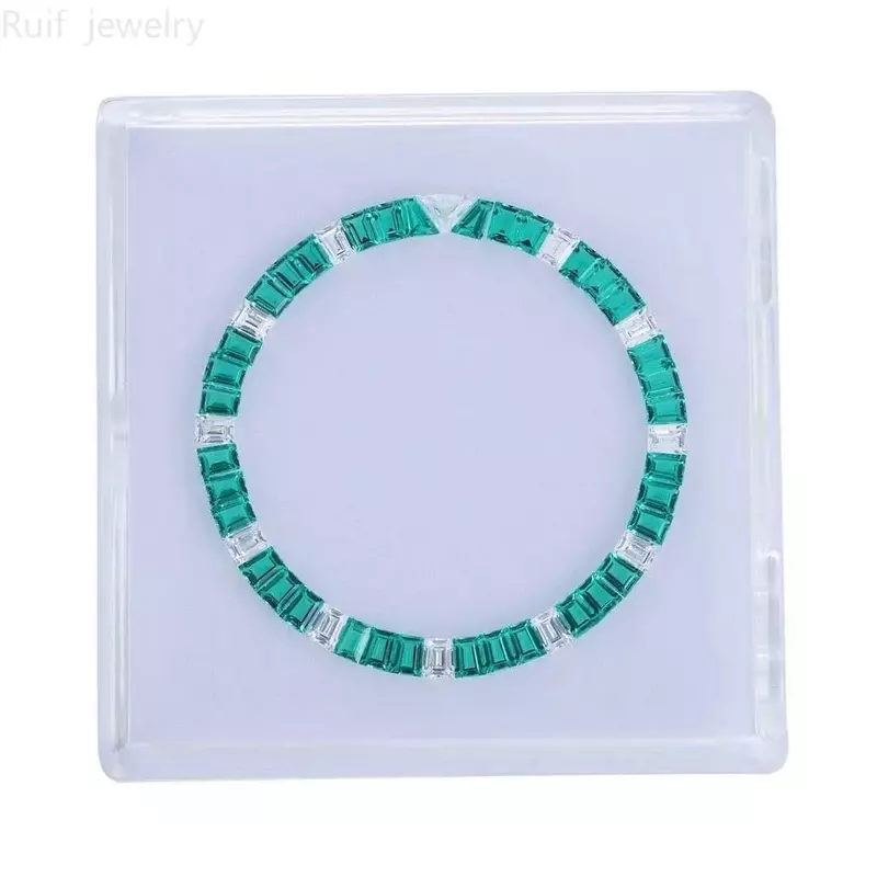 Ruif Hot Sale 36pcs/Set Loose Stone Moissanite Created Rainbow Sapphires Nano Green Gemstones For 40mm Watch Bezel Making