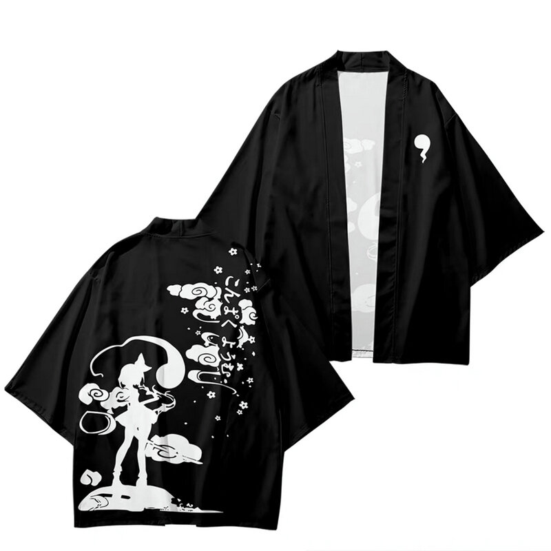 Kaus Kimono 3d TouHou Project Gambar Cetak Anime Jepang Kostum Cosplay Jubah Atasan Lengan Tujuh Titik Wanita Pria Jaket Kardigan Uniseks