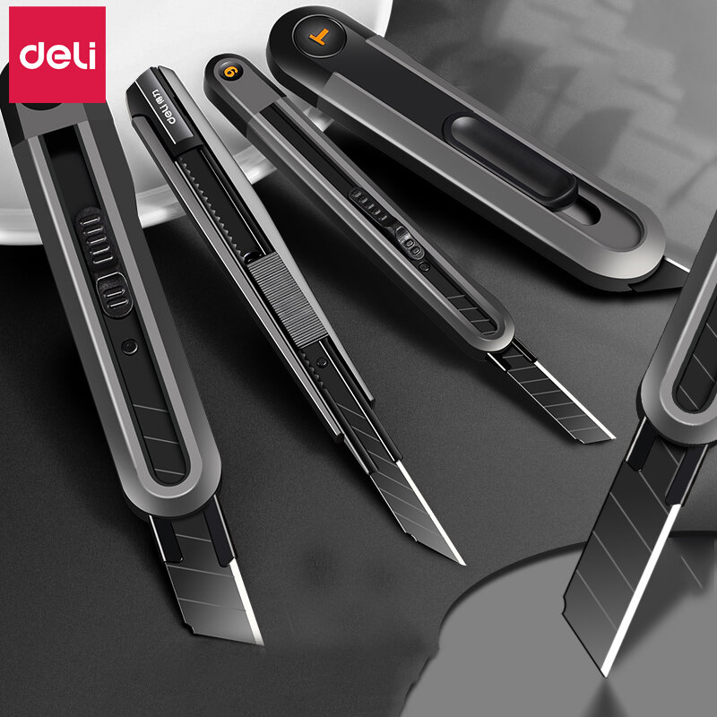 Deli Utility Knife Multiple Models Snap-off Safety Knives Sharp Blades for Wallpaper Removal Express Paper Cutter Handmade Tools
