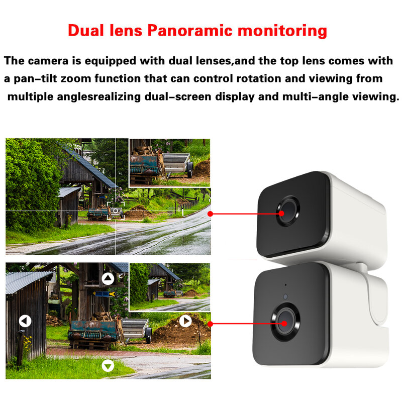 Tuya kamera keamanan bayi, lensa ganda Wifi PTZ IP pelacakan otomatis rumah Monitor bayi kehidupan pintar 4K nirkabel CCTV Video pengawasan