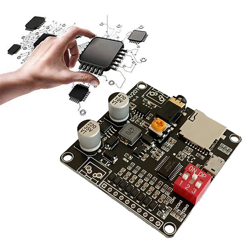 DY-HV20T модуль воспроизведения голоса 12 В/24 В источник питания 10 Вт/20 Вт усилитель Поддержка Micro-SD карты MP3 музыкальный плеер для Arduino