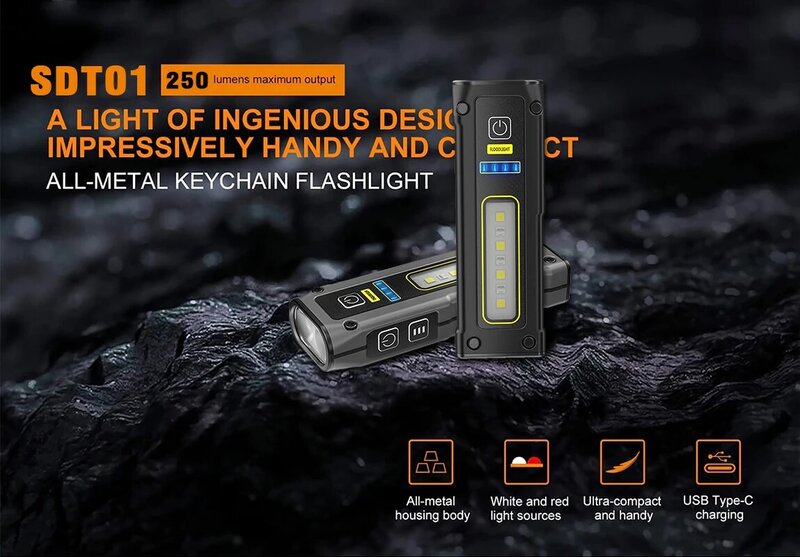 Lampe de poche multifonction portable STD01 2Xaf + COB LED Mini torche LED TYPE-C lampe de travail aste avec pince à stylo magnétique