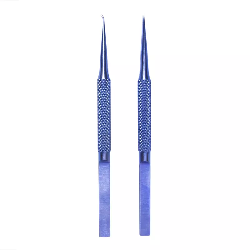 PHONEFIX-Pinzas de precisión de aleación de titanio, herramientas rectas curvadas para recoger, reparación profesional, huella dactilar, línea de mosca