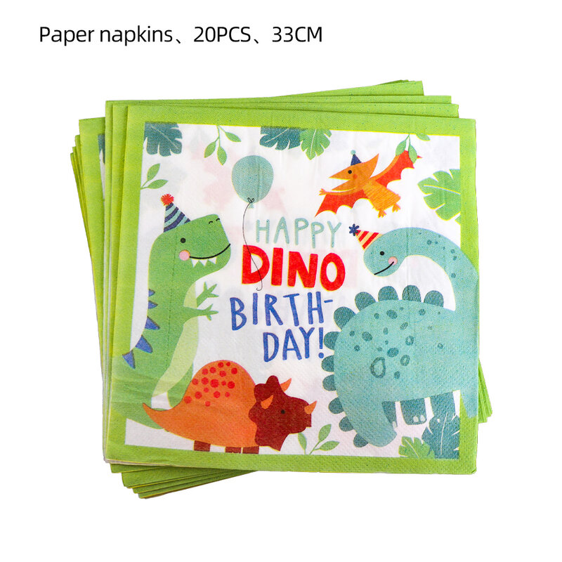 Cartoon Dinosaurus Birthday Party Kids Gunsten Jungle Dinosaurus Stickers Ballon Jongens Verjaardagsfeestje Cup Plaat Baby Shower Benodigdheden