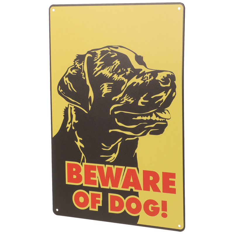 Lukisan dekoratif/gambar gantung berhati-hatilah terhadap tanda peringatan anjing tanda besi untuk halaman