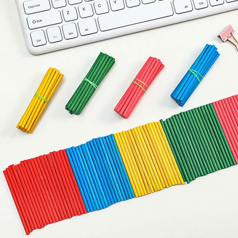 Holz zähl stöcke 100 stücke bunte Mathematik Zähl stäbe Montessori Lern zubehör Lehrmittel für Kinder im Vorschul alter
