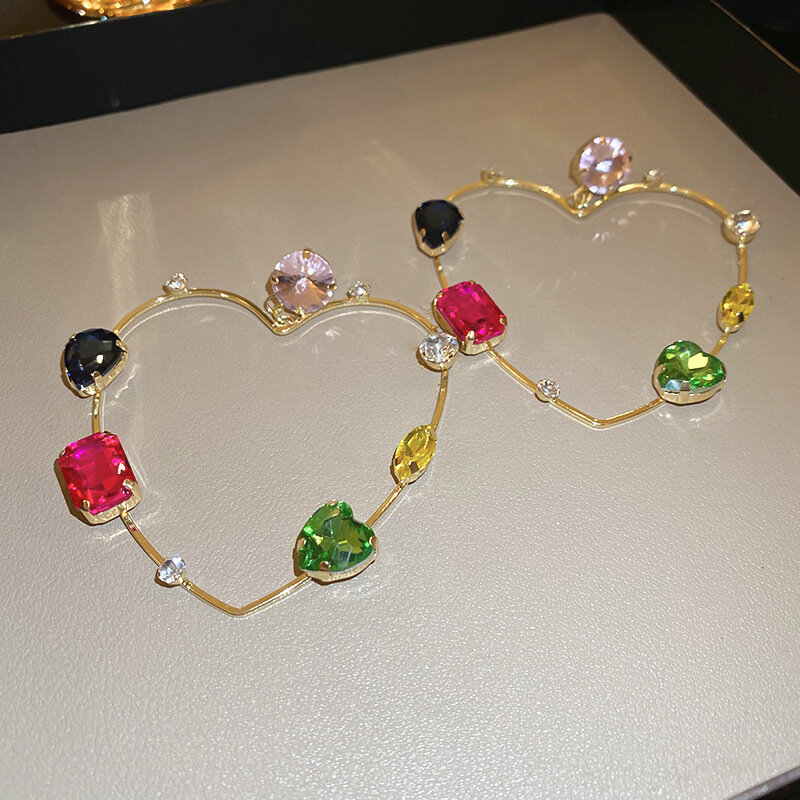 Boucles d'oreilles pendantes en biscuits évidées pour femmes, bijoux de fête exagérés, cœur, étoile, polyvalent