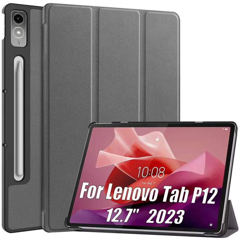 ใหม่สำหรับ Lenovo TAB P12 12.7นิ้ว2023พับได้สามทบแม่เหล็กสมาร์ทเคสสำหรับ Lenovo XiaoXin Pad Pro 12 7 12.7