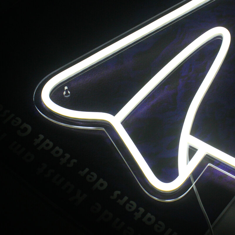 Paper Plane Neon Sign 3D Effect Airplane Design Hanging Art Wall Lamp Bar Birthday Party Home Bedroom Aesthetic Room Decor Gift