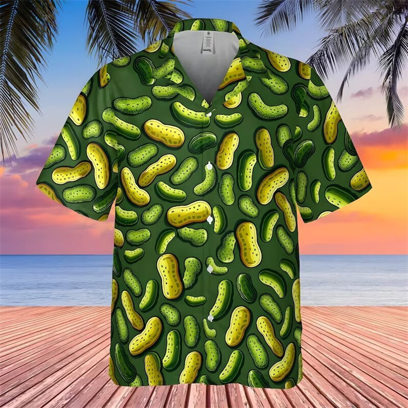 Camisa con estampado Floral para hombre, Camisa de playa con estampado de pato, Estilo Hawaiano, informal, solapa, Animal, Verano