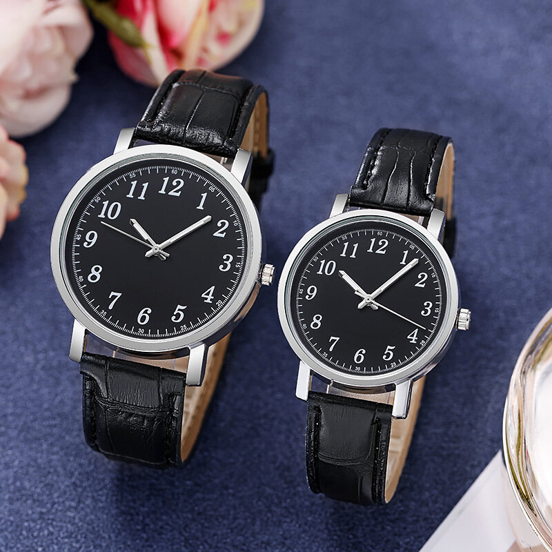 Retro Britse Hoogwaardige Lederen Quartz Horloges Simple Leisure Legering Paar Horloge Anniversary Fashion Prachtige Accessoire Gift