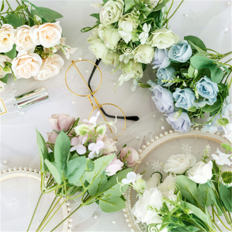 1 bukiet 10 głowic sztuczne kwiaty do dekoracji domu ogrodowego dekoracje akcesoria ślubne ślub panny młodej sztuczne kwiaty