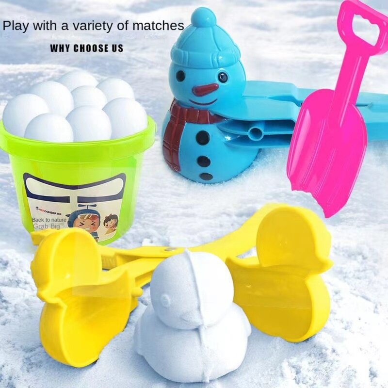 Cetakan salju Pembuat bola salju lucu musim dingin cetakan salju kartun penjepit Olahraga Mainan salju pasir salju cetakan klip anak-anak salju melawan bola salju