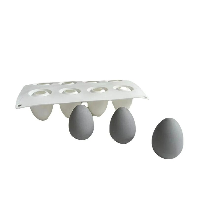 อีสเตอร์ไข่แม่พิมพ์ซิลิโคนแปดหลุมสามมิติรูปร่างไข่พิมพ์ปูนปลาสเตอร์ DIY Handmade Home ตกแต่งสำหรับอีสเตอร์ฉลอง