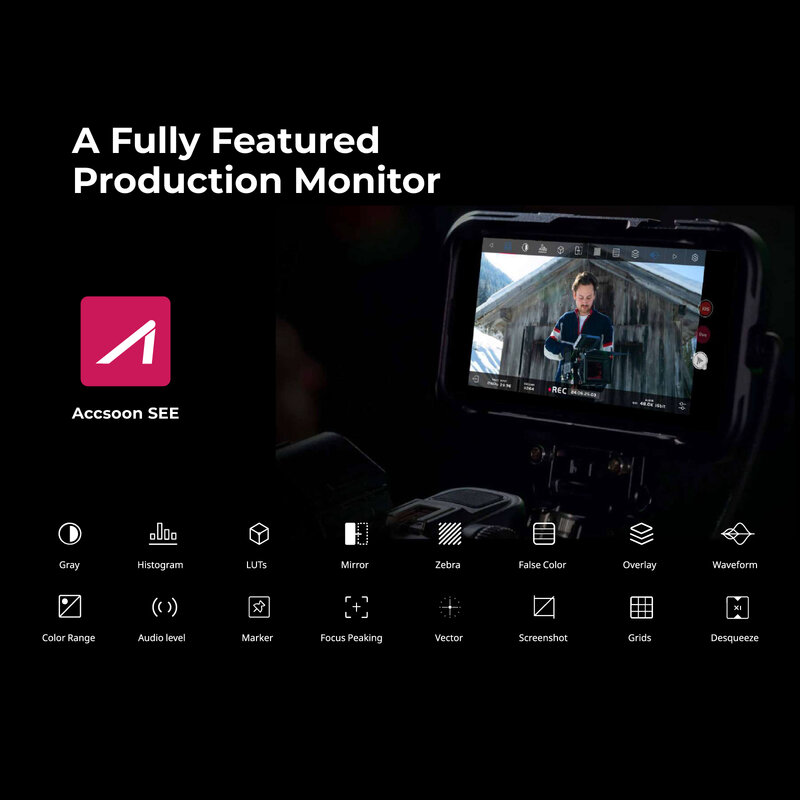 ACCSOON SeeMo transmisión de vídeo 4K para vídeo compatible con SDI y HDMI en iPhone e iPad, transmisión inalámbrica, Monitor, ordenador
