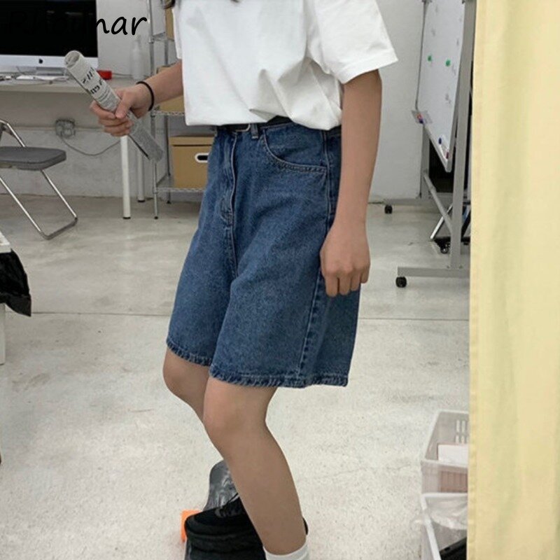 Szorty damskie letnie fajne dziewczęce Retro proste na wszystkie mecze luźne, wysokiej talii proste koreański styl Streetwear modne popularne wypoczynek