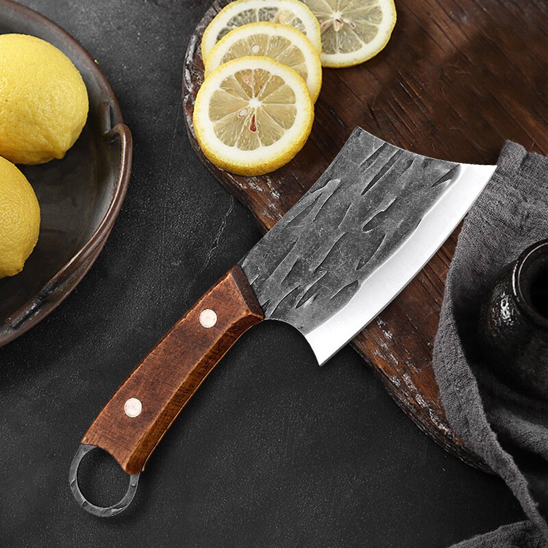 木製ハンドル付きステンレス鋼ミニフィッシュナイフ,小さなキッチンナイフ,肉カッター,野菜カッティング,果物スライスナイフ