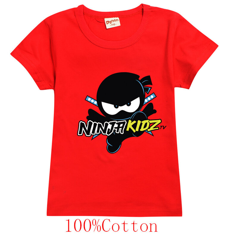 Детская одежда NINJA KIDZ, хлопковые повседневные футболки с коротким рукавом, Детская толстовка, топы для подростков с героями мультфильмов, одежда для мальчиков и девочек