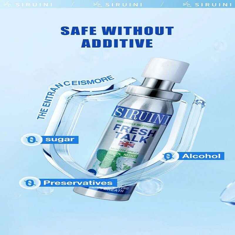 Spray Fresh Oral Care Fresh, Spray fácil, Elimine o mau hálito, Natural, Fácil de transportar, 20ml