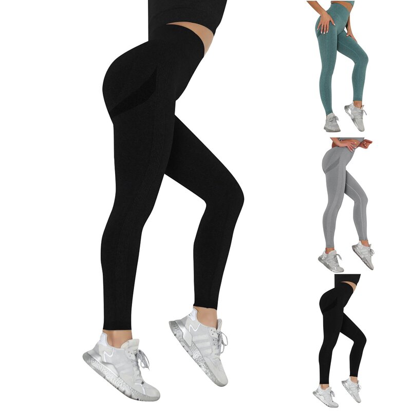 Nahtlose Leggings Damen Gesäß kurven Trainings strumpfhose Yoga hosen Fitness-Outfits Fitness kleidung Sport hose einfarbig